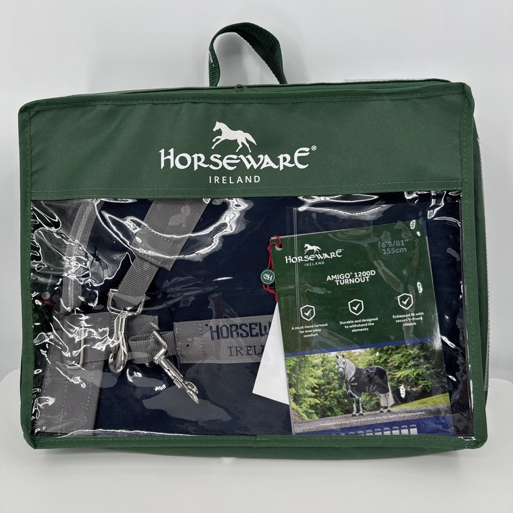 Horseware Amigo 1200D Original Turnout Lite 0g Blue/Titanium 6'9/81" 155 NEW